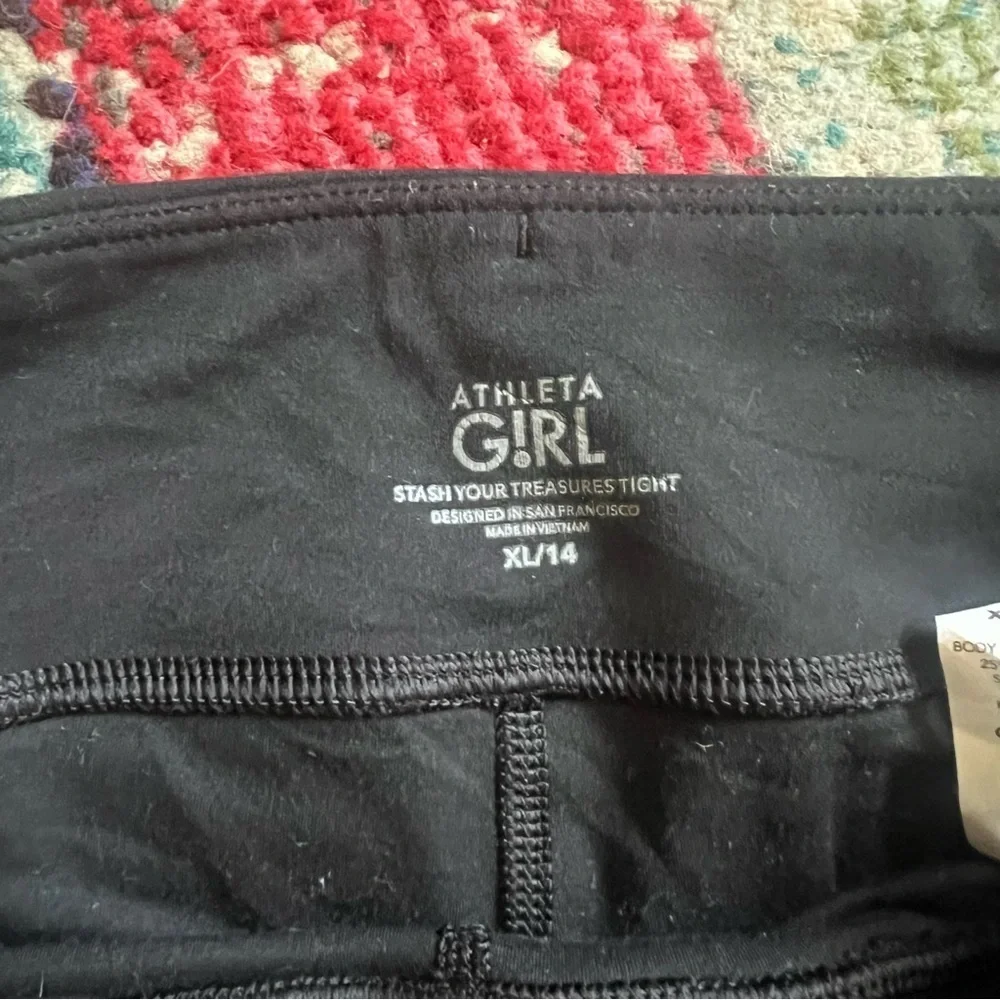 Athleta girls Black Leggings size XL 14